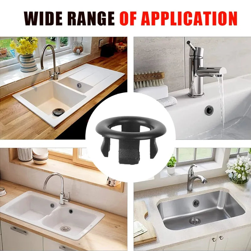 20/1pcs Wash Basin Plastic Overflow Rings Electroplated Sink Protector Scratch Universal 22-24mm Installation Bath Accessory