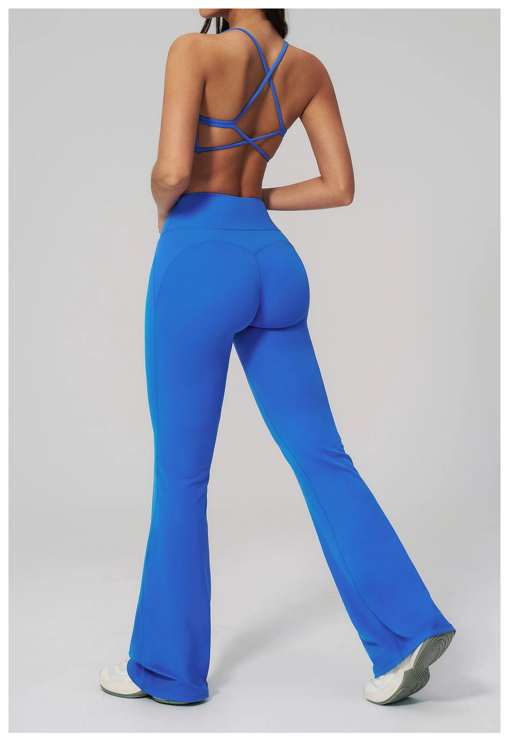 2PCS Flared Pants Yoga Set Women's Tracksuits Gym Fitness Outfits Sports Sets Female Shockproof Sports Bra Yoga Workout Clothes