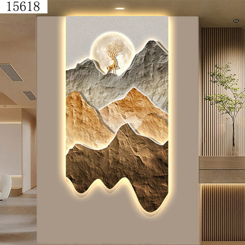 Corridor Decoration Painting Modern Light Luxury Creative Simplicity Landscape Arch Wall Painting Crystal Porcelain Painting