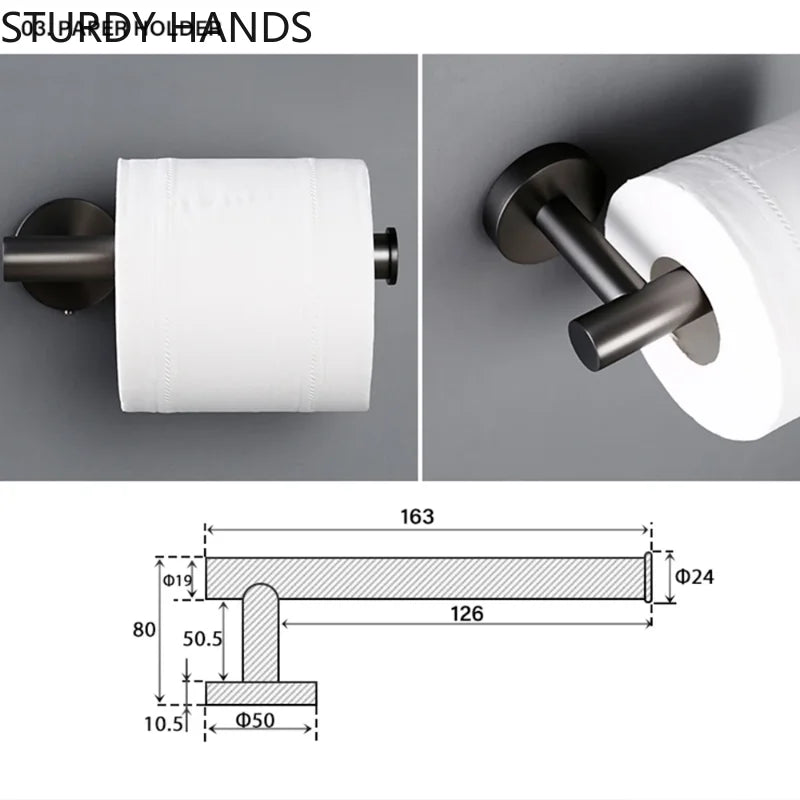 Bagnolux Stainless Steel Gun Gray Black Polished Chrome Brushed Gold Hanger Hook Towel Bar Paper Holder STURDY HANDS