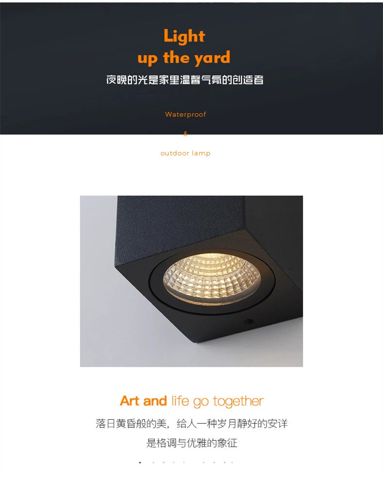 Tuya Smart LED Wall Light Up and Down RGB CCT Outdoor Bluetooth/WIFI APP Control GU10 Bulb Exterior Garden Porch Sconces Lamp