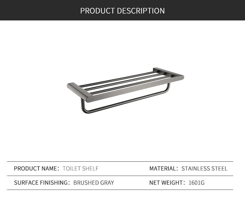 SANLUOIS High Quality SUS 304 Stainless Steel Bathroom Accessories Wall Monted Toilet Showerroom Towel Rack Bathroom Set
