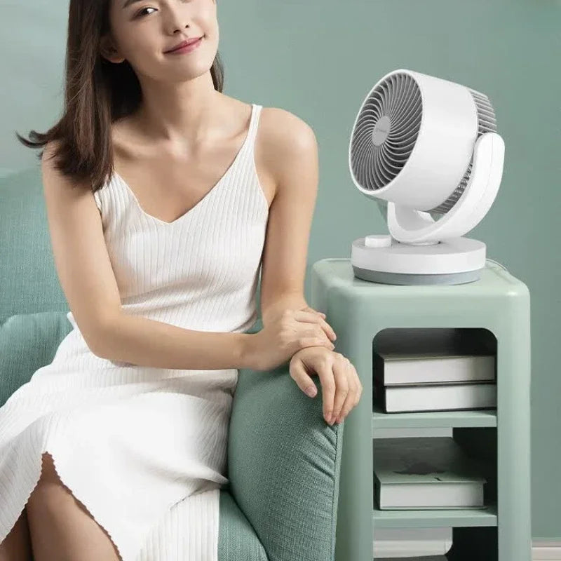 Small Air Circulator Fan, Oscillating Desk Floor Fan with Strong Wind, Low Noise for Bedroom Dorm, Energy-Saving Durable Durable