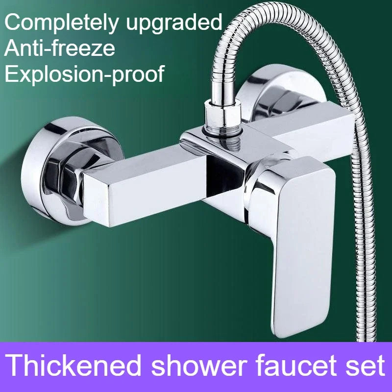 Alloy Shower Cold and Hot Water Faucet Pressure Booster Shower Head Set - Home Use Cold and Hot Mixed Water Valve Bathing Device