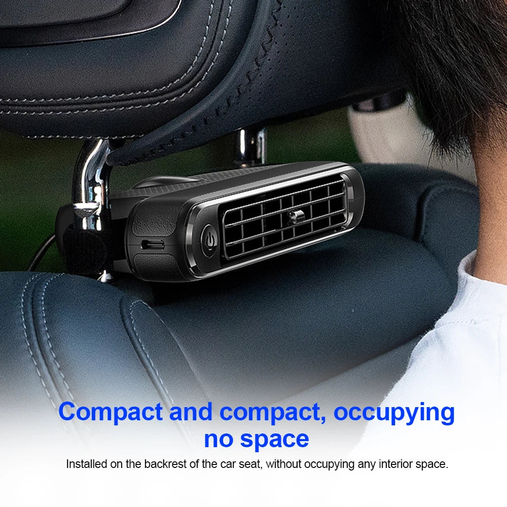 3 Speeds Adjustable Car Seat Fan Car Headrest Cooling Air Fan USB Powered Car Seat Headrest Fan Summer Car Accessories