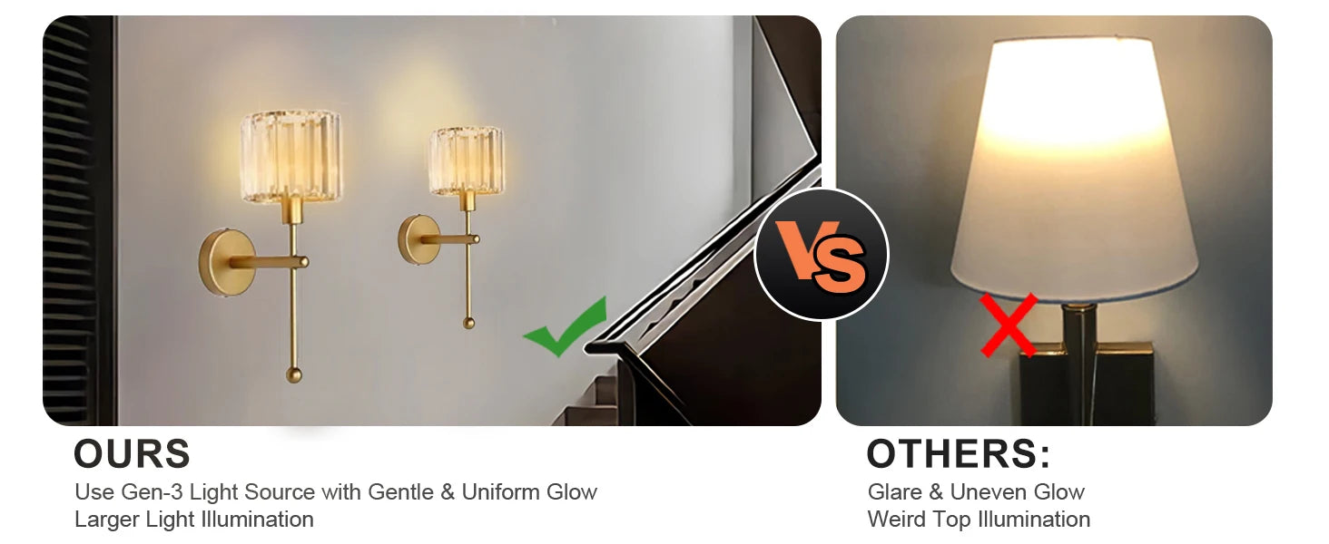 Modern LED wall light luxury transparent crystal wall light, no wiring and rechargeable, living room corridor lighting fixtures,