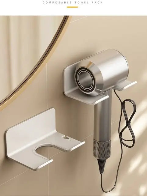 Hair Dryer Holder Bathroom Hair Straightener Stand Nail Free Shelves for Wall Room Bathroom Storage Rack Shelf Wall-mounted Home
