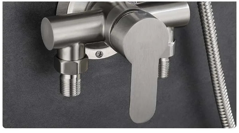 304 Stainless Steel Shower Faucet Hot And Cold Water Mixer Valve Sinlge Handle Wall Mounted Bathtub Faucet G1/2 for Water Heater