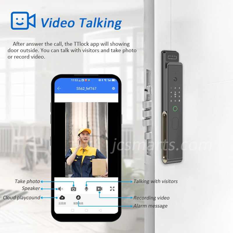 Full Automatic TTLOCK APP 3D Face Recognition Smart Door Lock Fingerprint Password  6068 Combination Digital Door locks