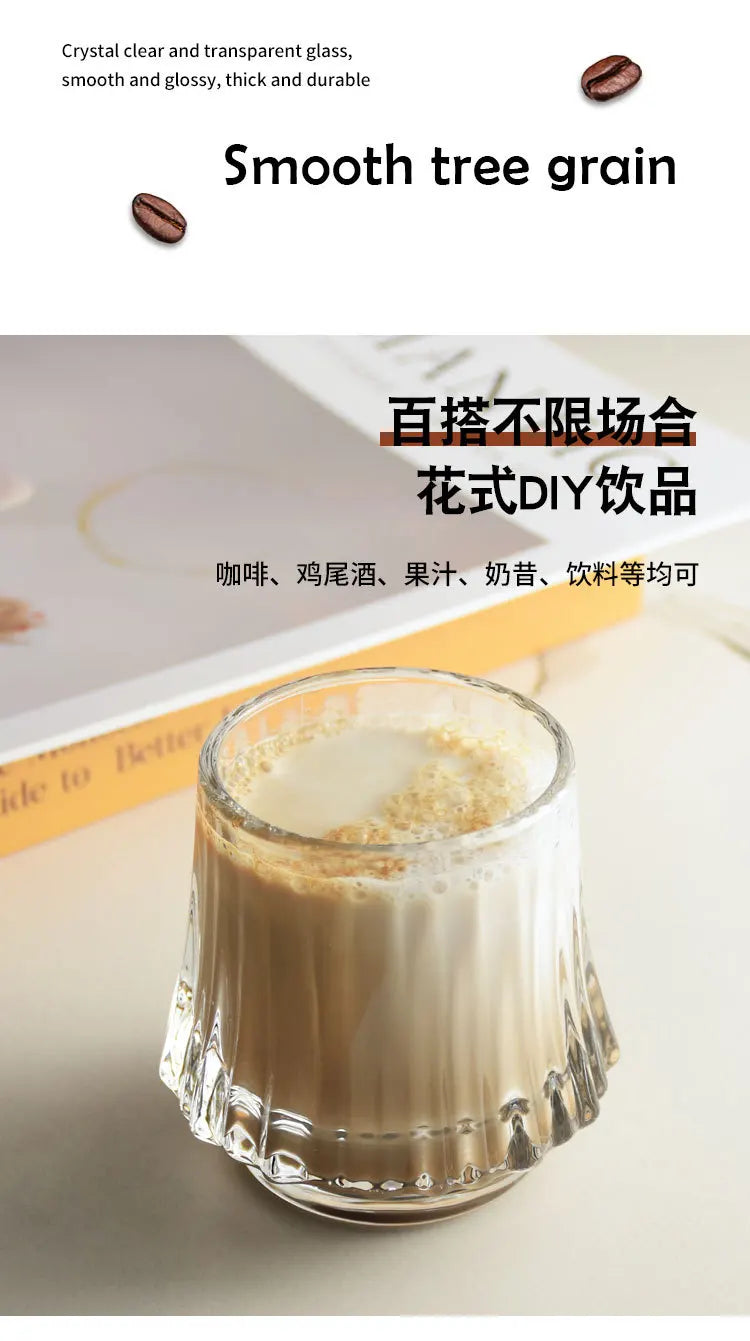 Japanese Style Glass Coffee Cup Transparent Whiskey Water Cup Creative Wine Beer Cocktail Cups Drinkware Glasses 2025 New