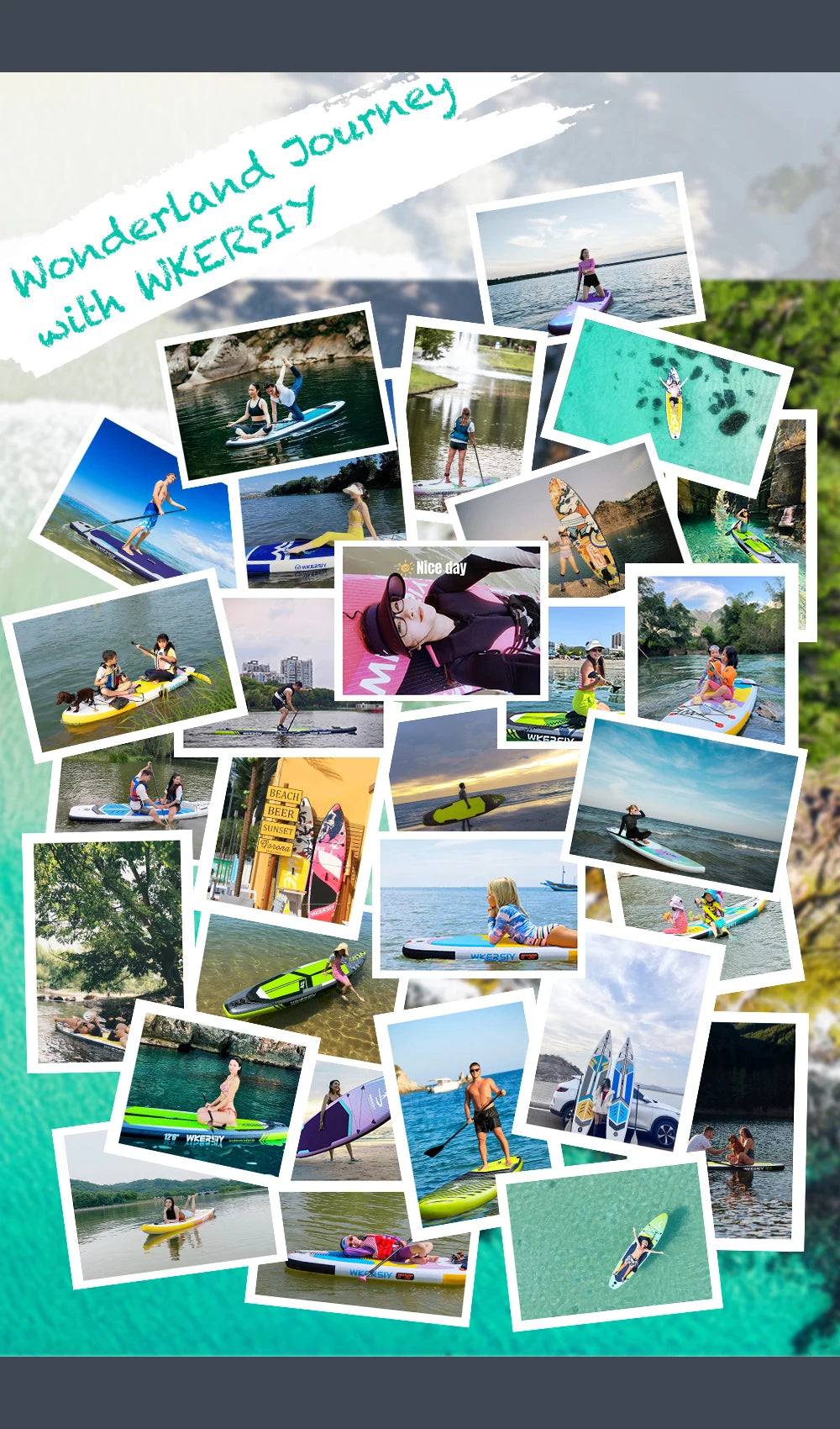 11'/335cm Inflatable Paddle Board Stand Up Paddleboard SUP for 2 Persons 32' Width 4 Colors with ISUP Accessories