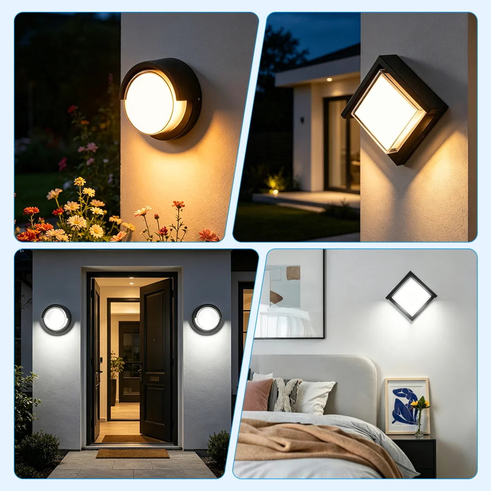 Outdoor Wall Light 85-265V IP65 Waterproof 25W 12W Garden Corridor Balcony wall lamp courtyard Decor Warm Light exterior Stairs