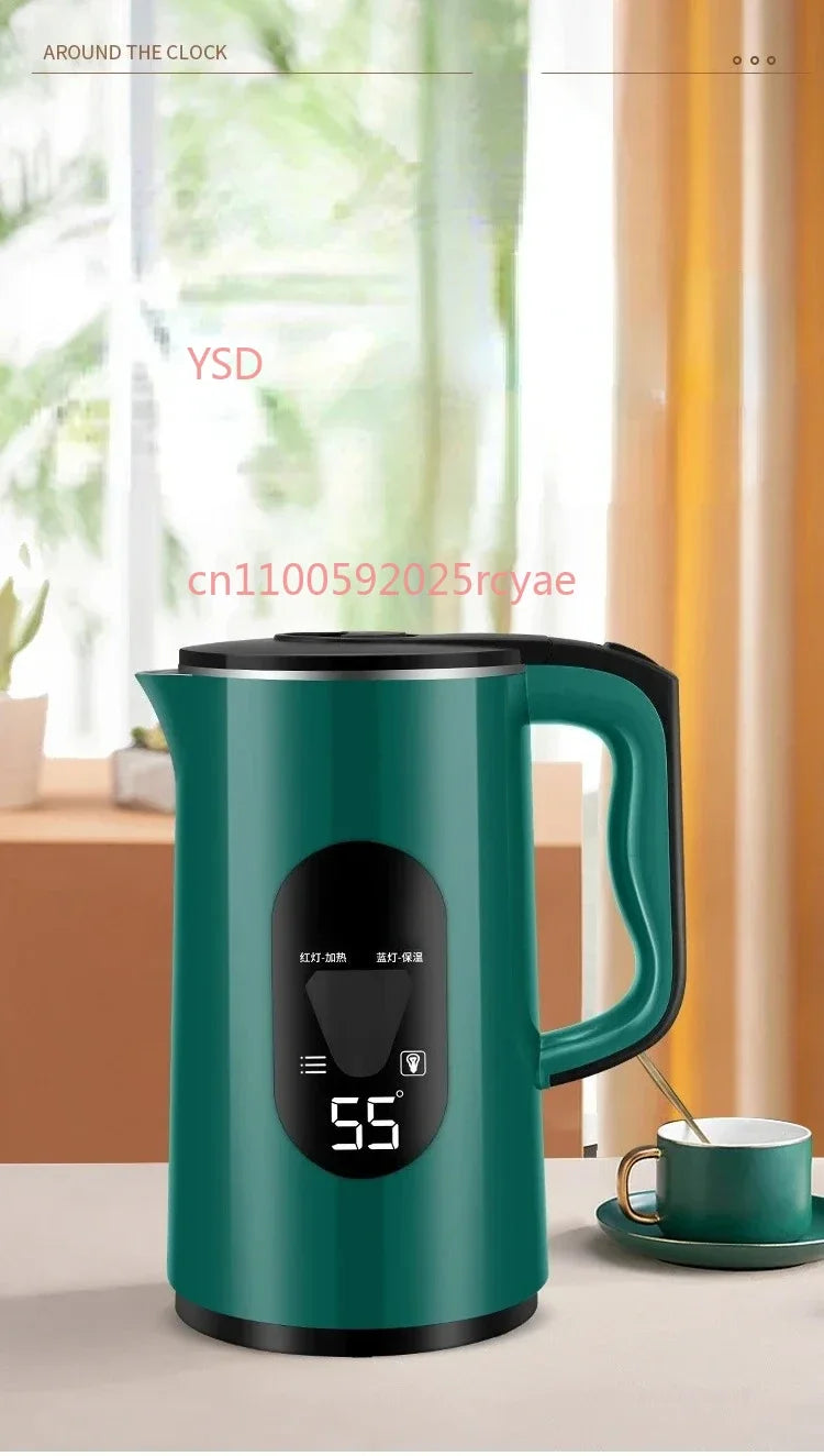 Half spherical electric kettle with integrated insulation, large capacity for household use, featuring automatic power-off .