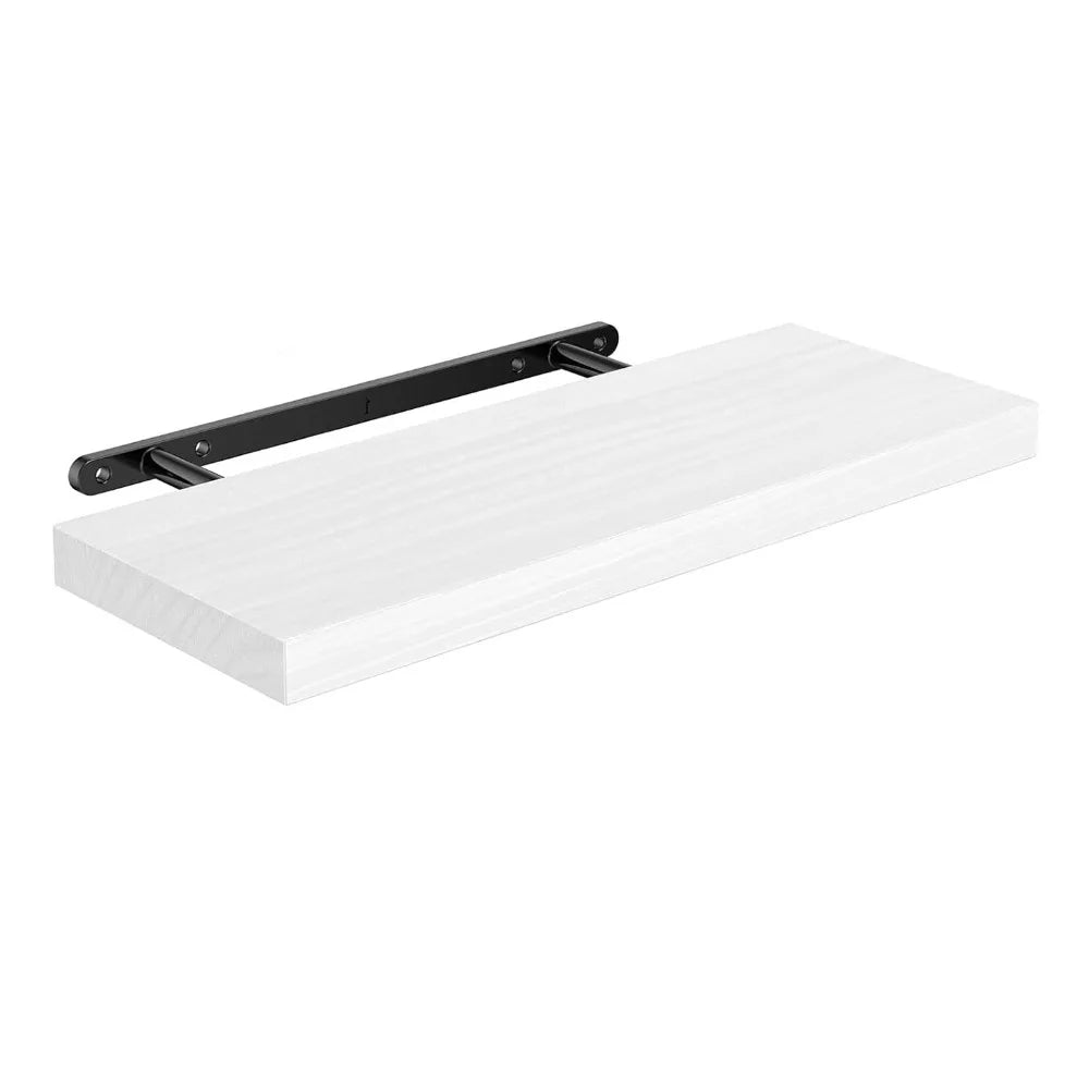 1pc Wall Mounted Floating Shelves Wooden Deeper Storage Shelf Multi Functional Thicker Bathroom Shelves