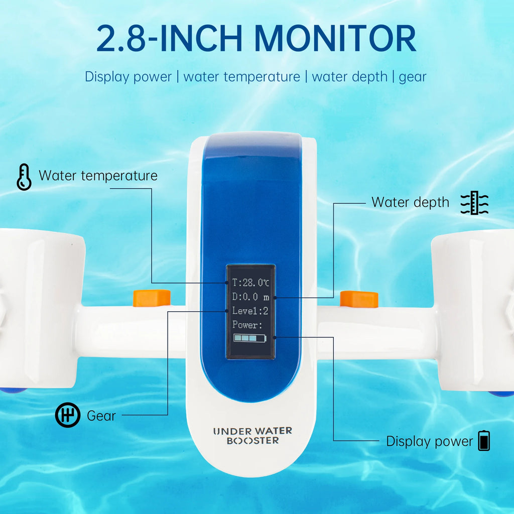 Underwater Scooter With 2.8-inch Display Screen Used for Water Sports, Swimming Pools, Diving, Snorkeling and Ocean Exploration