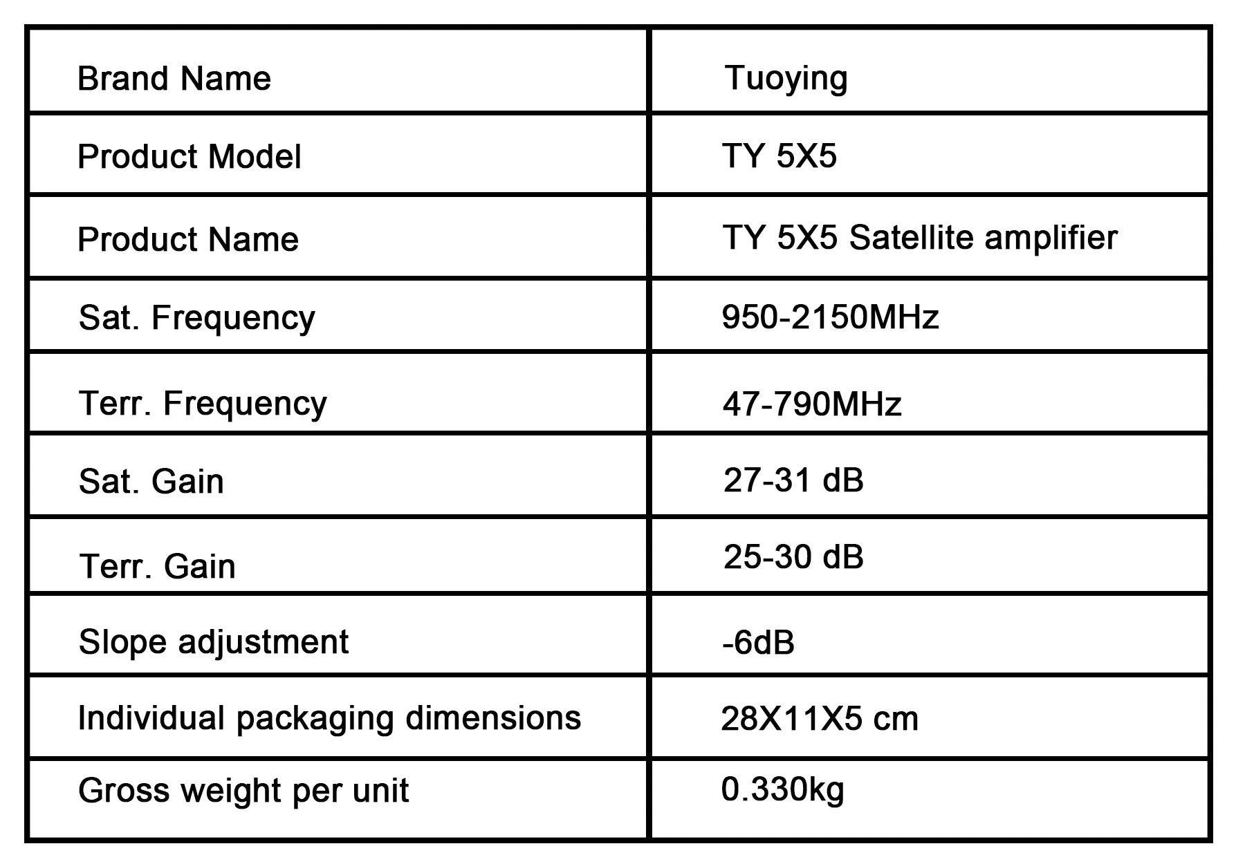5x5 TV signal amplifier, satellite signal amplifie