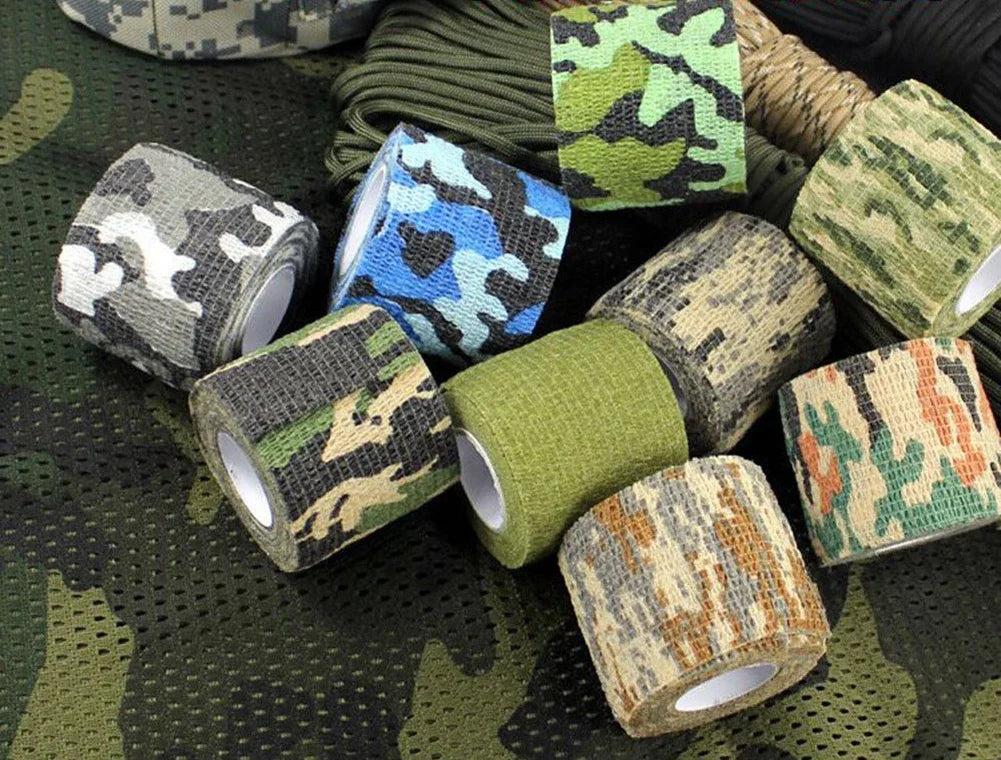 Elastic Wrap Tape  Adhesive Outdoor Hunting Camouflage Stealth Tape Waterproof Wrap Durable Self Adhesive Elastic Bandage