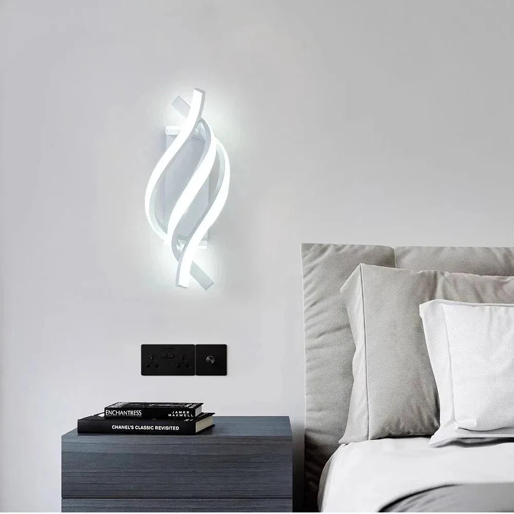 Modern LED Wall Lamp Home Line Decoration Wall Lamp Living Room Background Wall Bedroom Headboard Black White Lighting Lustre