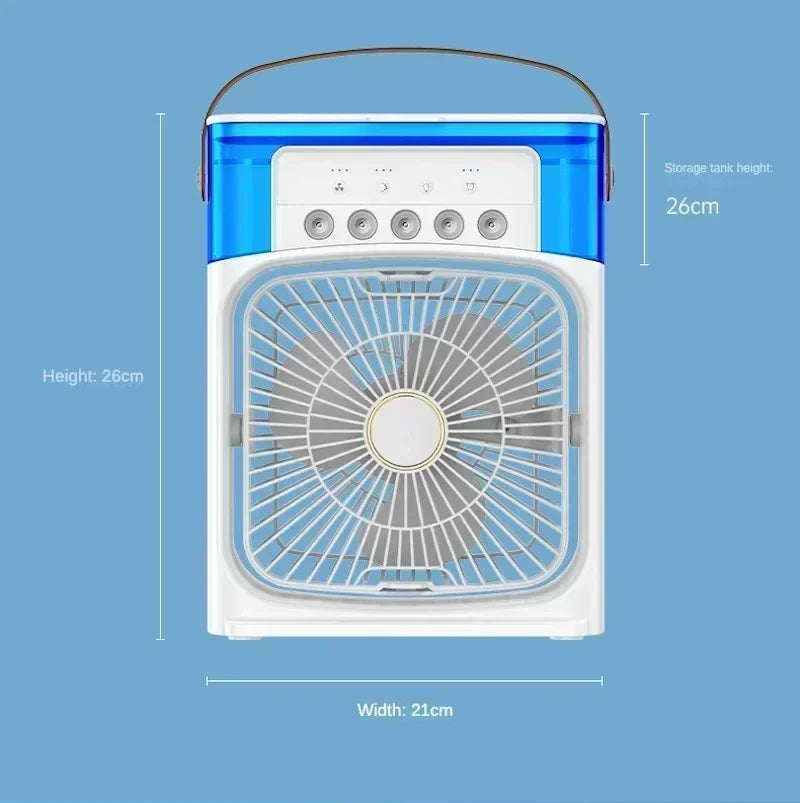 Fan Portable Air Cooler Conditioner Humidifier with Water Tank Quite Mist Water Spray Fan for Home Room Camping Car Office