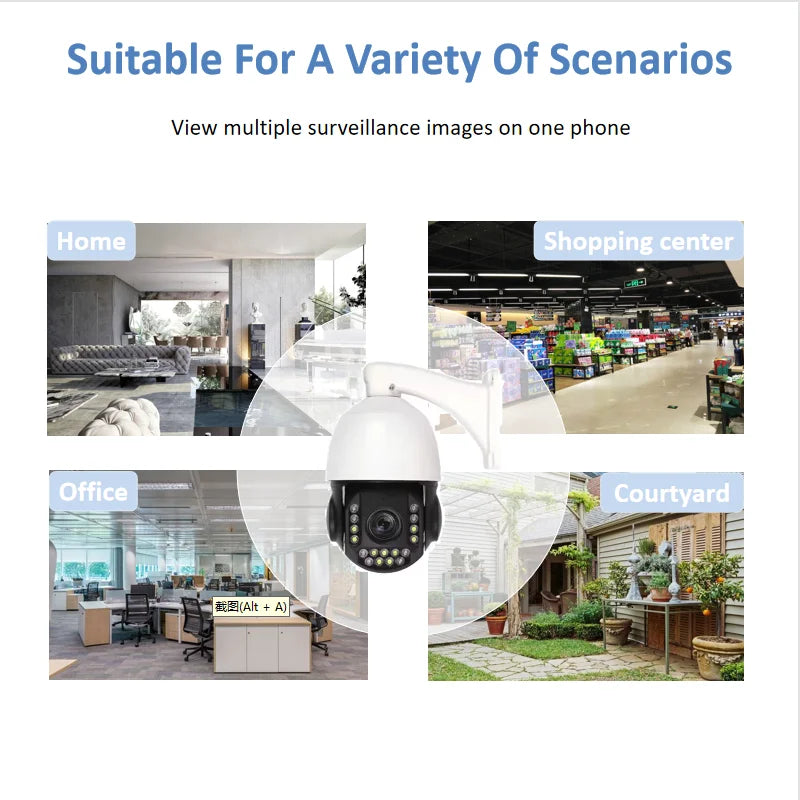 4.5'' HD  Dome Camera 20X Optical Zoom 100M IR Distance Ip Camera Two-way Audio Ptz Camera New