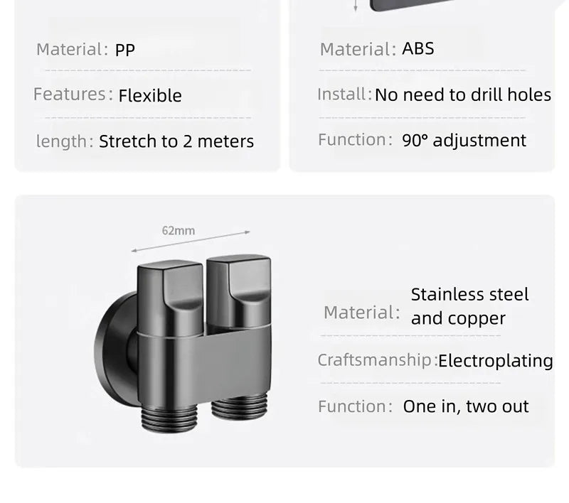 Bathroom Set, High-pressure handheld sprinkler, bathroom cleaning, bathroom accessories, sanitary shower