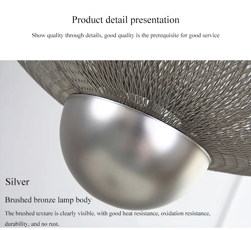 Modern Ceiling Chandeliers Dimmable LED Pendant Light Modern Design Metal Grid Meshmatics Dining Hanging Lamp Suspension Fixture