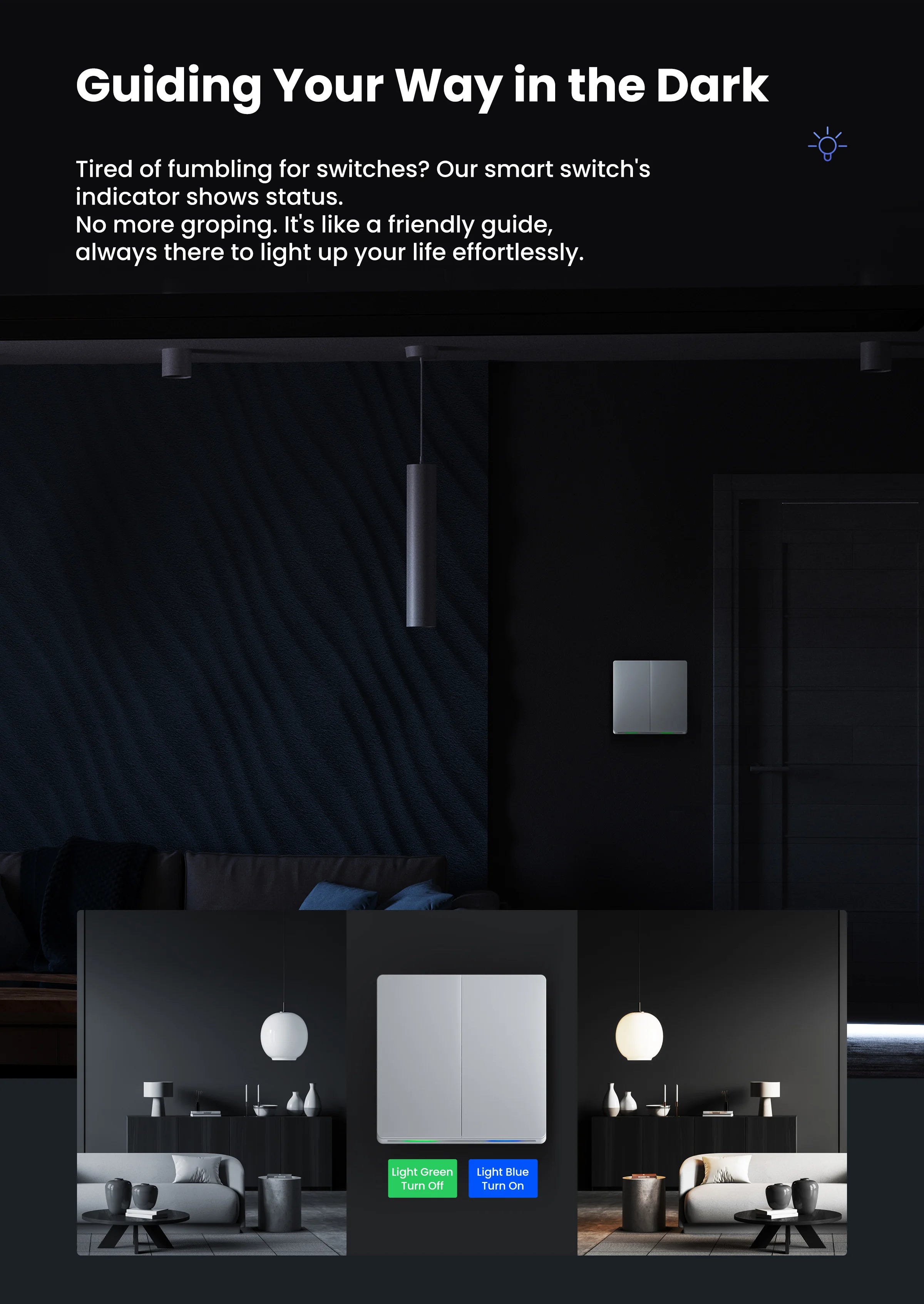 GIRIER ZigBee Wall Switch Tuya Smart Button Light Switches 1/2/3/4 Gang Support Neutral or without Neutral Wire Works with Alexa
