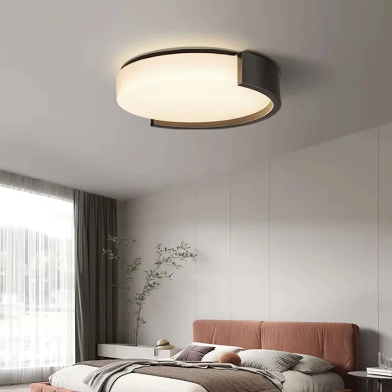 Modern Led Minimalist Nordic Black And White Room Main Light Living Room Circular Ceiling Light New Home Appliance Light Fixture
