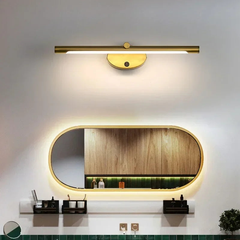 Modern LED Indoor Wall Lamp Bathroom Mirror Light Minimalism Wall Sconce with Touch Switch Bedroom Bathroom Bath Lighting Lamps