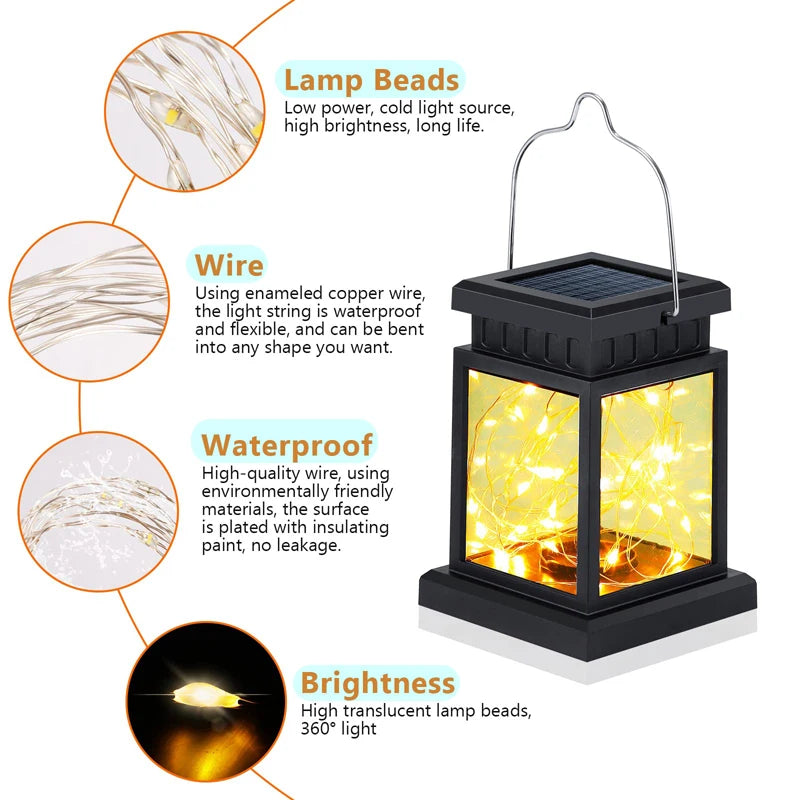 Solar LED Lights Outdoor Focus Floor Lanterns Panel Candle Terraza Indoor Hanging Balcony Birds Decoration Lighting For Garden