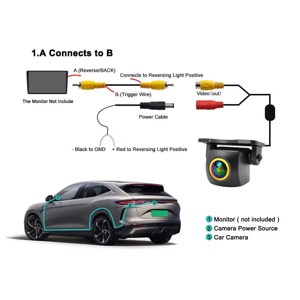 AHD 1080P Golden Lens Car Intelligent Dynamic Trajectory Moving Guide Parking Line HD Rear View Reverse Backup Tracks Camera