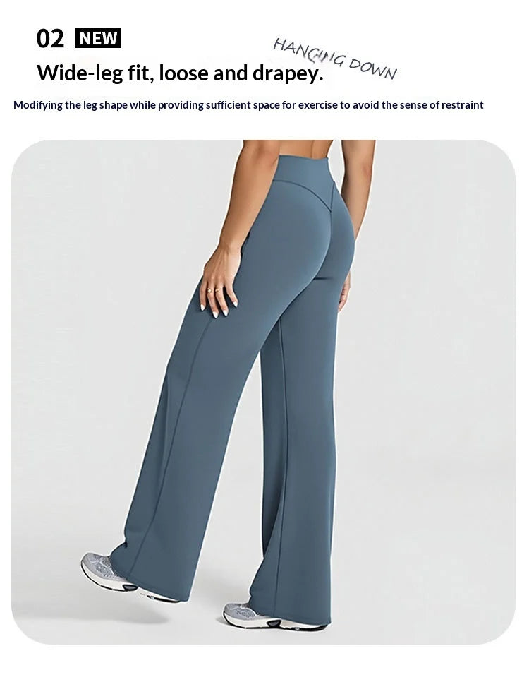 Straight-Leg Pants Ultra Soft Butter Fabric Women Mid-Waist Yoga Pants GYM Naked Feel Pilates Running Sport Trousers Yoga Pants