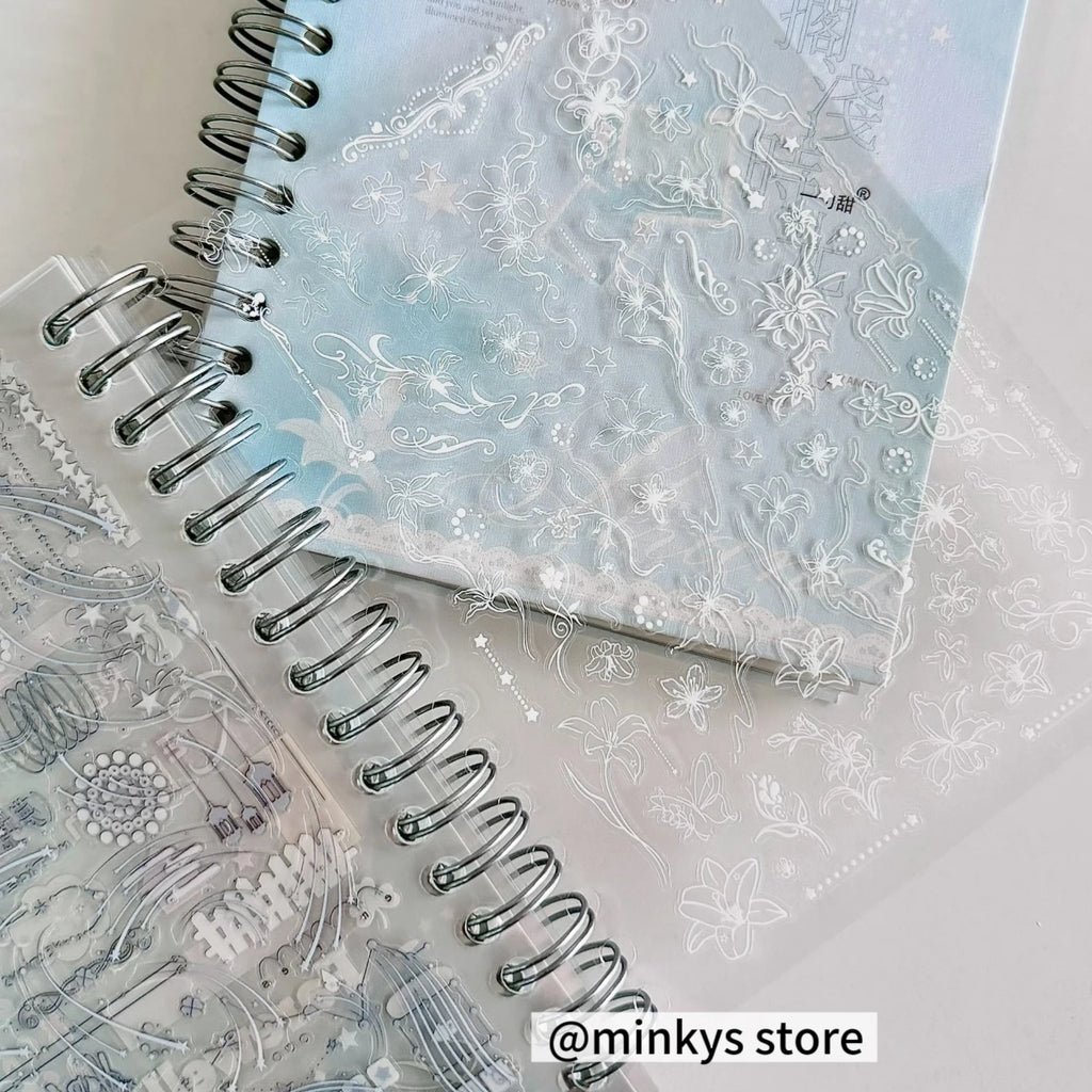 Original 32 Sheets PET Transparent Sticker Book Korean Scrapbooking Stickers For Journal Hand Book  Stationery