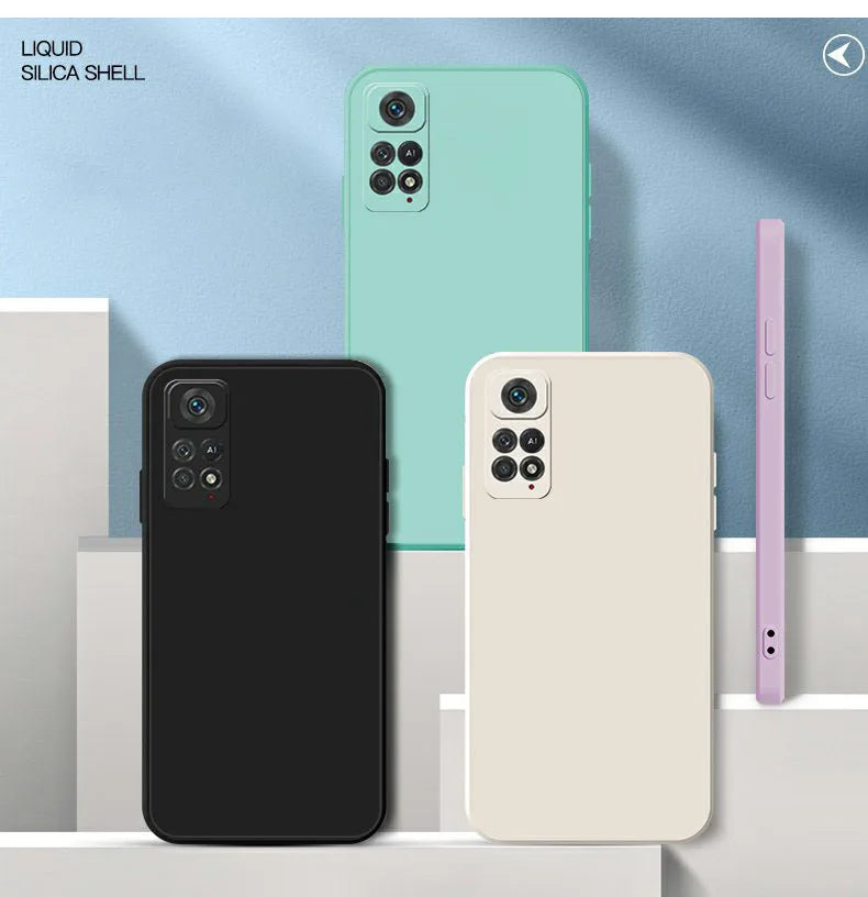 For Xiaomi Redmi Note 12 Pro 4G Square Liquid Silicone Phone Case for Redmi Note12 Pro 4G Camera Protection Cover Fundas