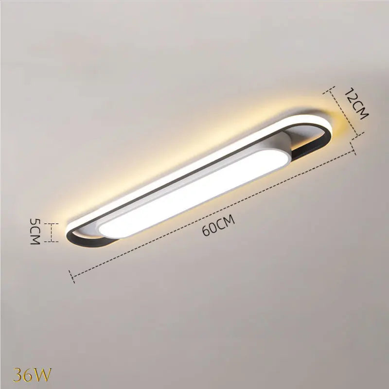 Living room, bedroom, study, human body sensing rectangular LED ceiling light, minimalist modern light, long strip, creative bal