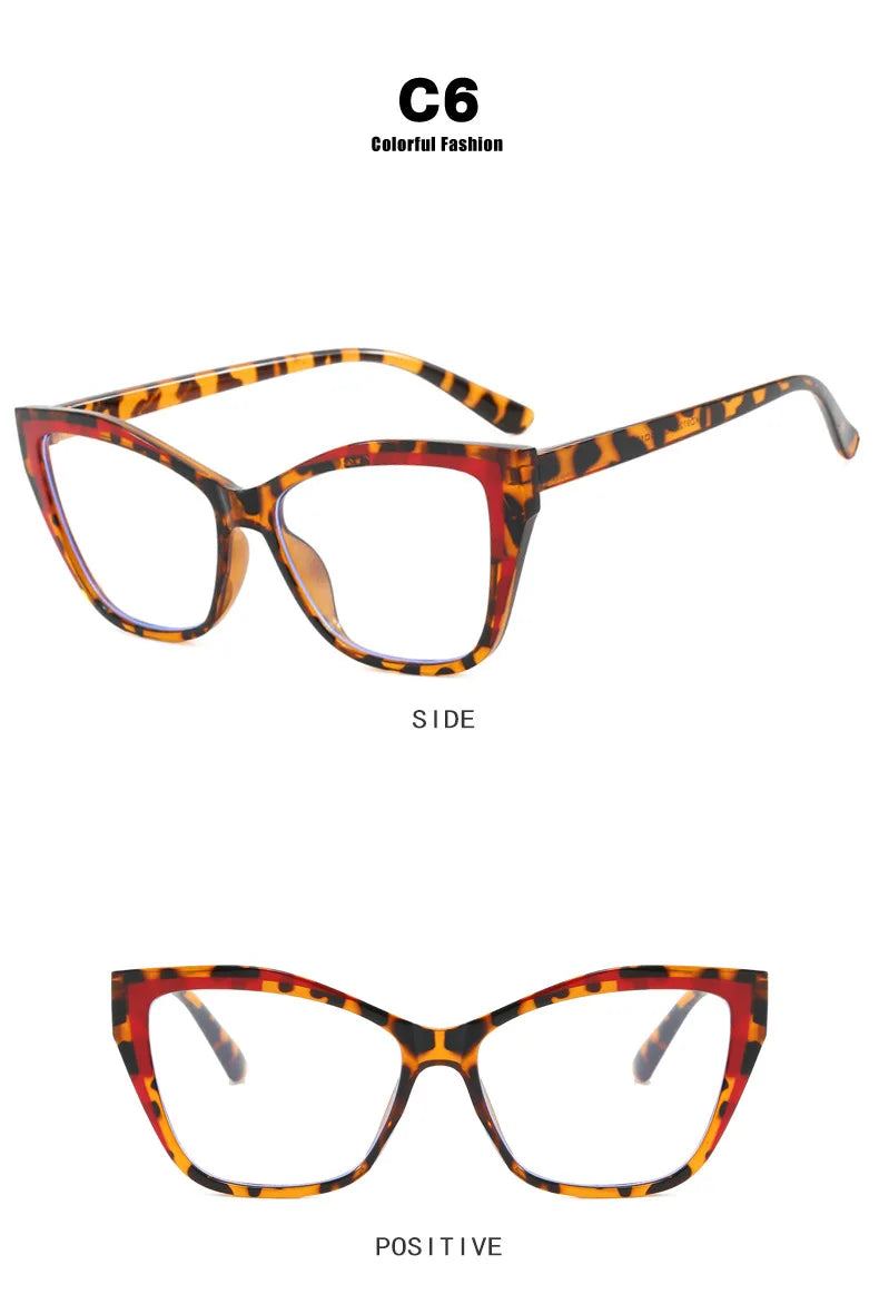 Fashion 2025 Trendy Big Cat Eye Optical Women's Glasses Designer Brand Men Computer Gaming Eye Protection Spectacle Lentes Оч