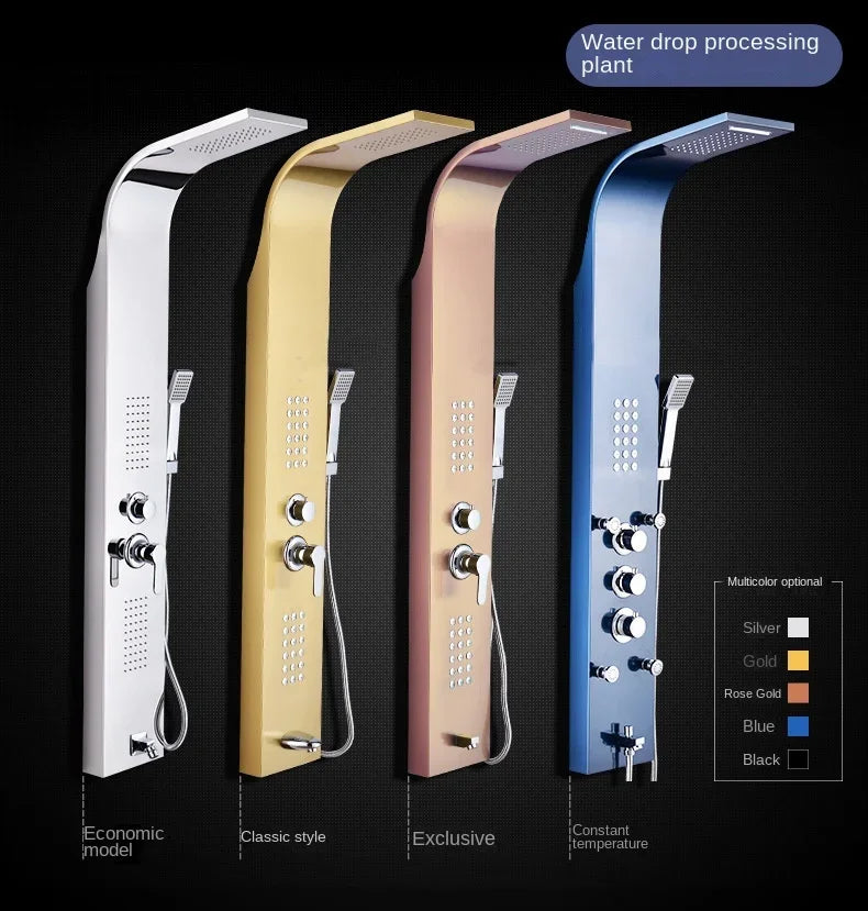 Stainless steel intelligent constant temperature wall-mounted integrated shower screen Shower temperature display shower set sho