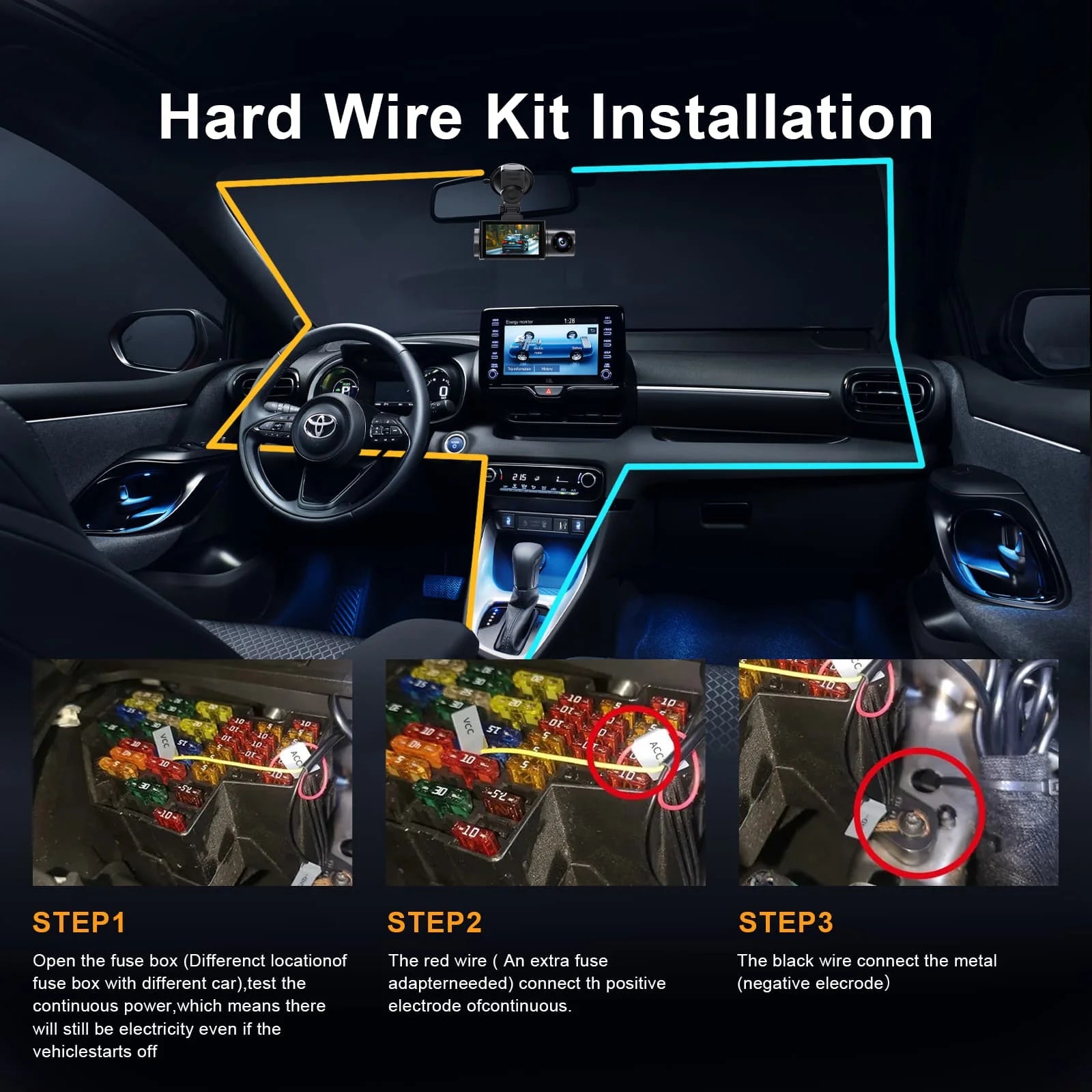 4K Mirror Dash Cam 9.66" with Carplay Android Auto Touch Screen Backup Camera Front and Rear View Dual Cameras for Car