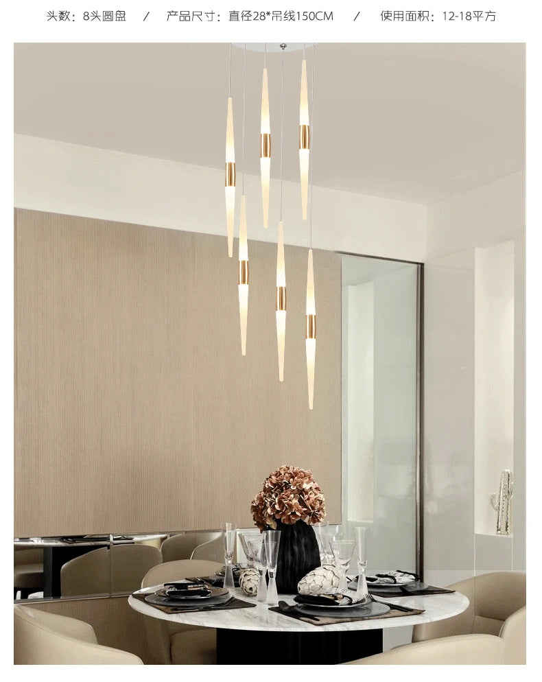 Led Pendant Lamps for Stairs Attic Living Room Bedroom Kitchen Staircase Ceiling Lighting Indoor Home Decoration Long Chandelier