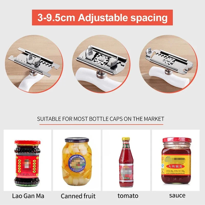 Opener Adjustable Opener of Jars and Lids Stainless Steel Bottle Opener Wine Beer Cans Accessories Kitchen Gadgets