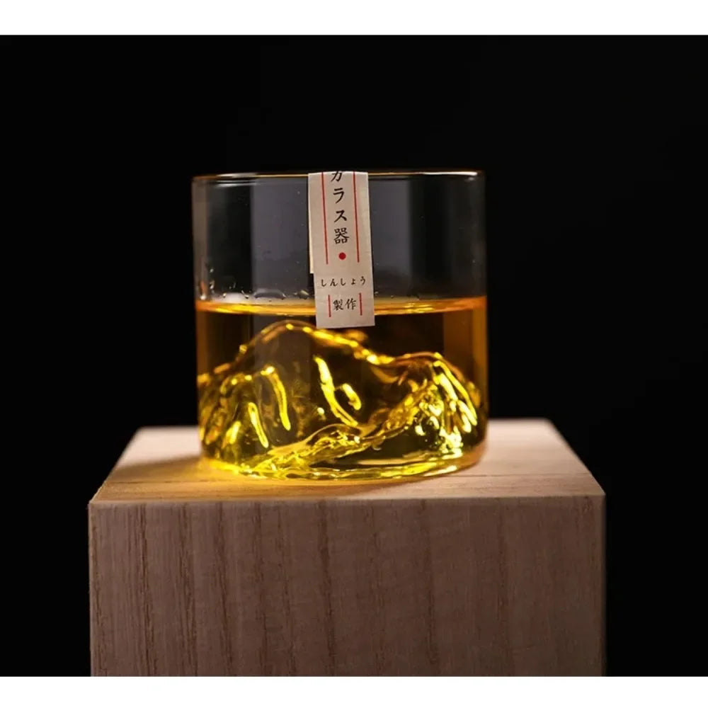 5 Oz 3D Guanshan Whiskey Glass Set Transparent Crystal Cup Suitable for Drinking Whiskey Cognac Cocktail Ice Wine Glass