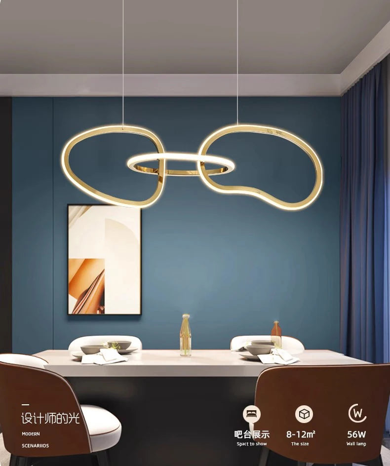 Light luxury LED lustre pendant lights hanging lamps black gold rose gold light for indoor bedroom dining table light fixture