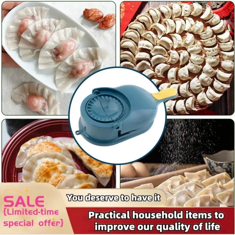 2 in1 Dumpling Maker DIY Kit Wrapper Presser Dough Pressing Ideal for Home Cooking Dough Skin Molder Machine Kitchen Gadgets