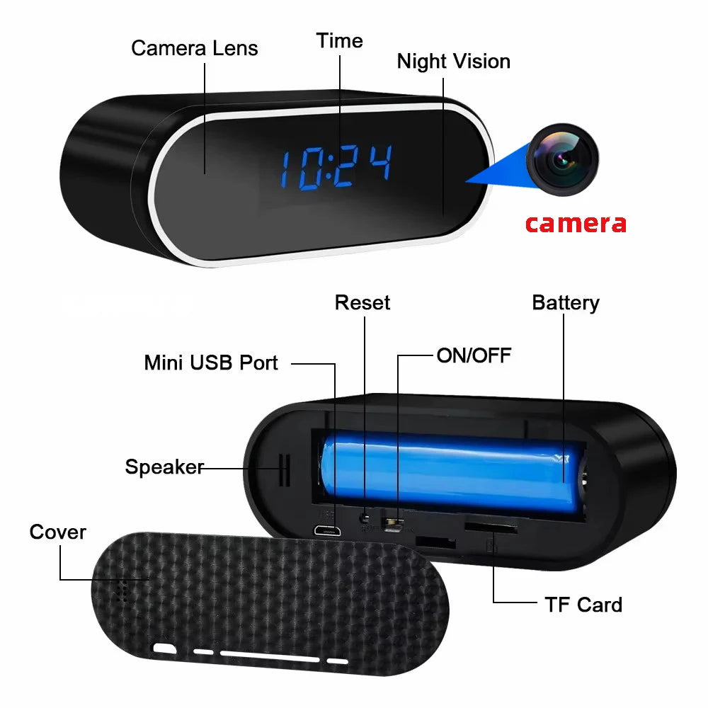 HD4K， New Wi Fi Mini Clock Camera, Upgraded Remote Viewing, Sports Detection, Infrared Night Vision, Home HD Camera