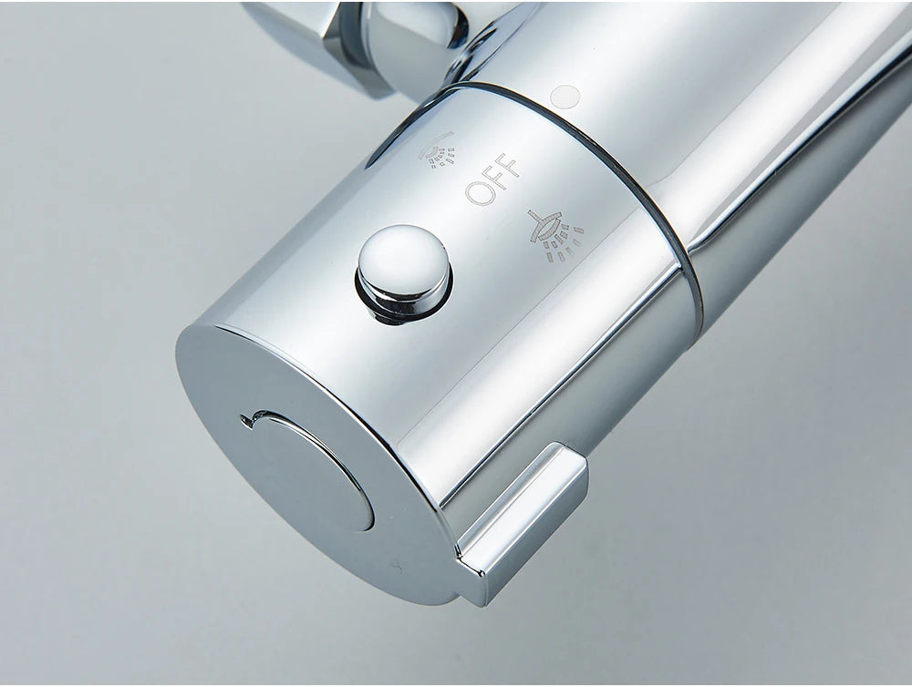 Chrome Thermostatic Shower Faucets Set Bathroom Thermostatic Mixer Tap Hot And Cold Bathroom Mixer Mixing Valve Bathtub Faucet