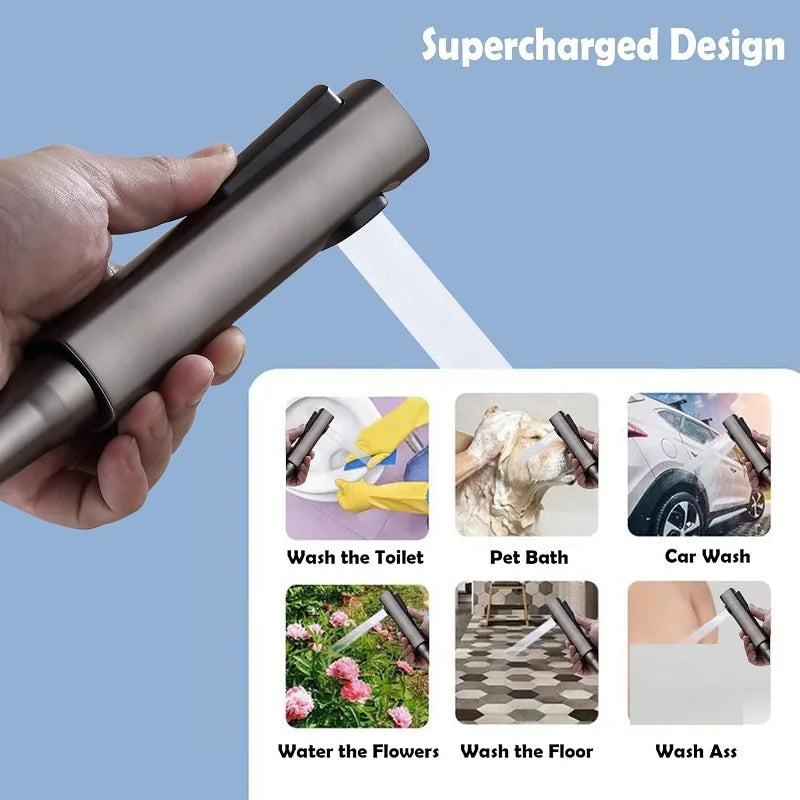 Stainless Steel Hand-held Toilet Spray Double Outlet Angle Valve Shower Valve, Suitable for Bathrooms and Washing Machines