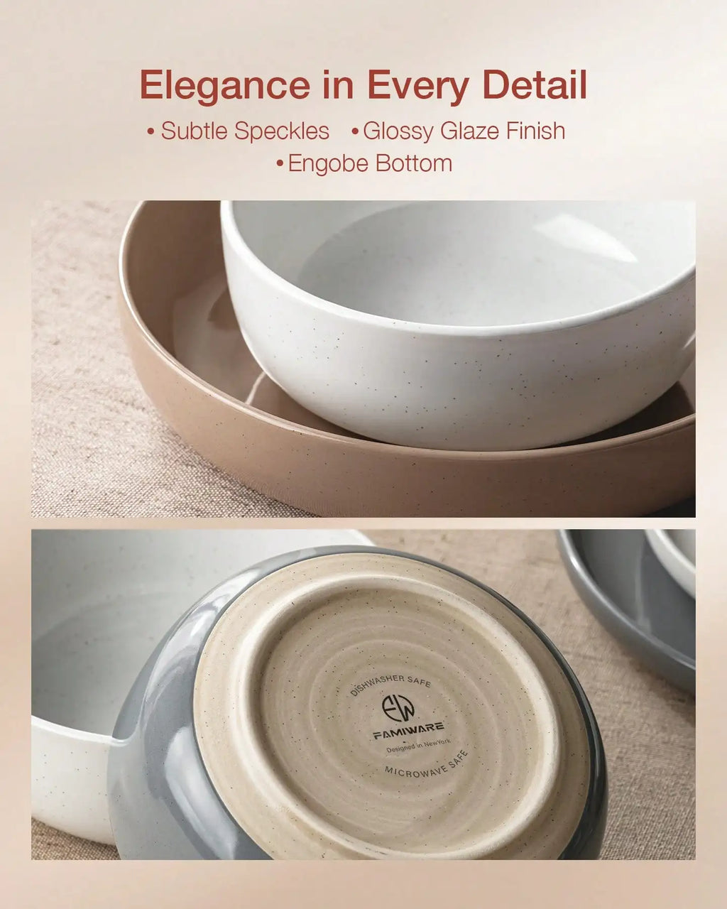Dinnerware Sets Nordic Modern Dishes Set For 4 Off White Speckled Glazed Ceramic Stoneware 12 Pieces Plates And Bowls Set Microwave Safe For Home Kitchen Dining Housewarming Thanksgiving Christmas Gift