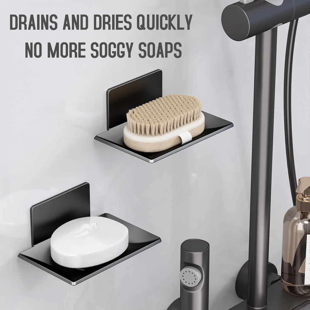 STARON Stainless Alloy Soap Holder Bathroom Soap Dish With Drain Water Wall Mounted Soap Box Bathroom Accessories