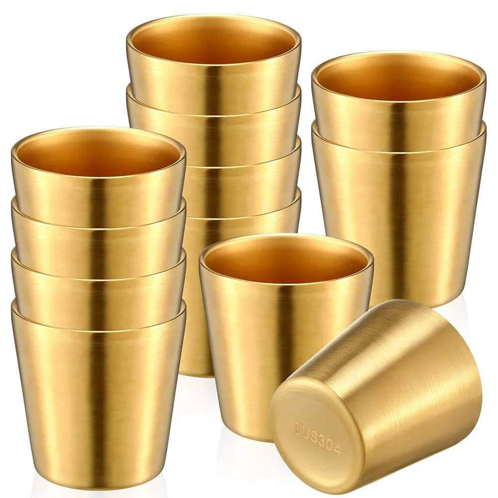 Stainless Steel Cups Double Wall Tumbler Glasses Stackable Glasses Metal Drinking Cups Insulated Drinking Glasses Reusable