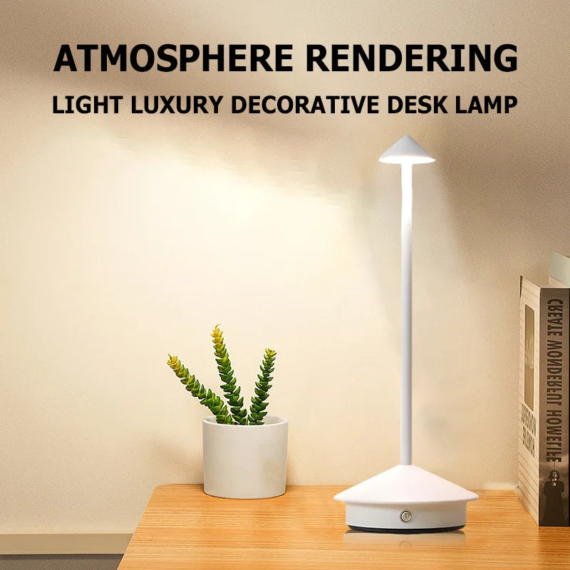 Rechargeable LED Wireless Cordless Table Desk Night Bedside Lamps Touch Sensor Decoracion Lamp for Restaurants Hotel Bedroom Bar